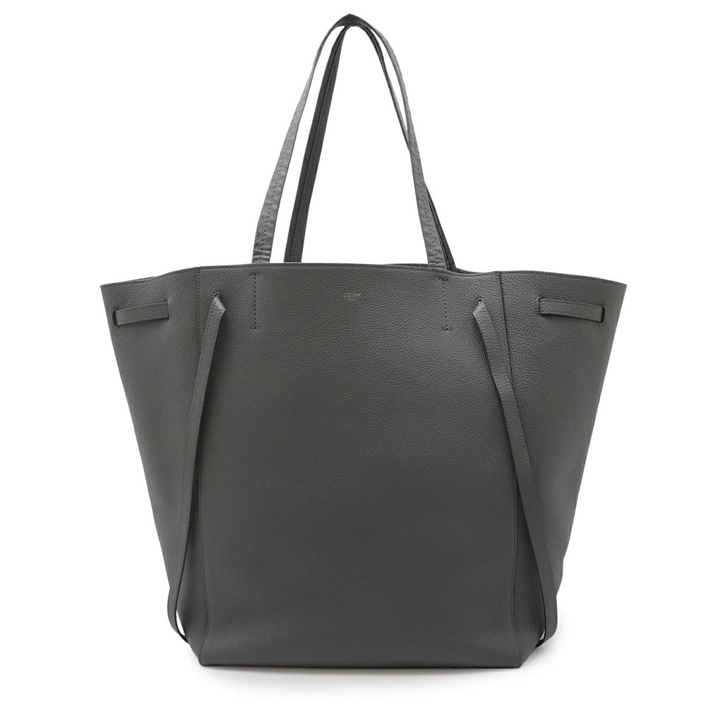 Celine Cabas Phantom Belt Tote Bag Shoulder Hobo Leather Gray